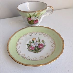 Norleans Japan Floral Teacup & Saucer Set